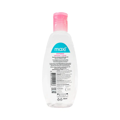 Maxi Peel Whitening 2-in-1 Cleanser &amp; Toner – 75 ml – Verhelderende &amp; Reinigende Huidverzorging – Verwijdert Onzuiverheden, Egaliseert de Huidtint &amp; Hydrateert – Voor een Gladde, Stralende &amp; Gezonde Huid
