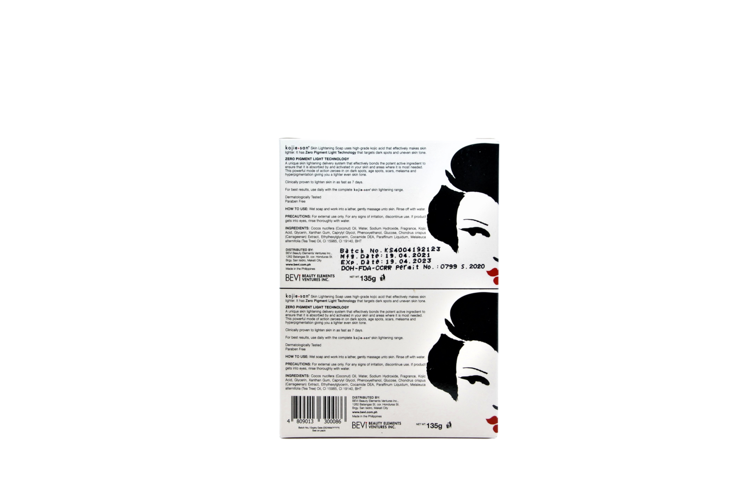 Savon éclaircissant pour la peau Kojie San 2 x 135 grammes
