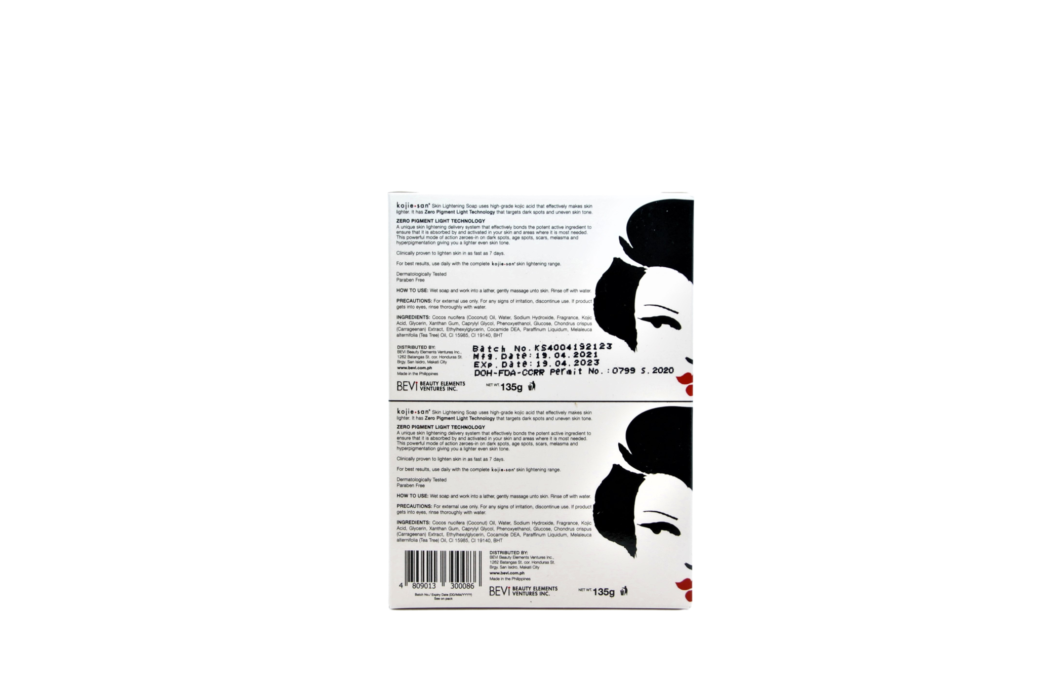 Savon éclaircissant pour la peau Kojie San 2 x 135 grammes
