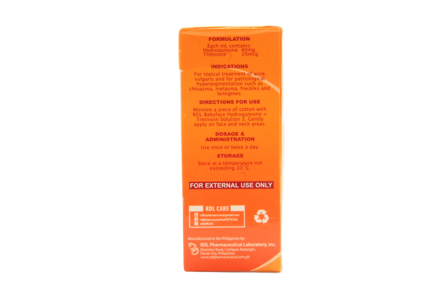 RDL anti acne en anti pigment Babyface oplossing nr. 2