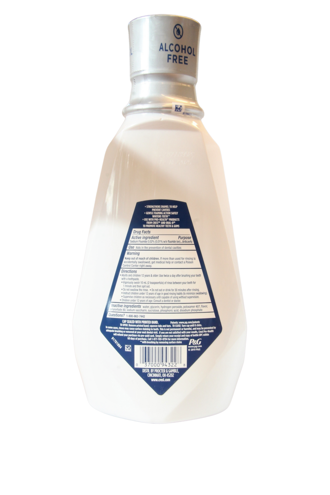Bain de bouche Crest au fluor, extra blanchissant