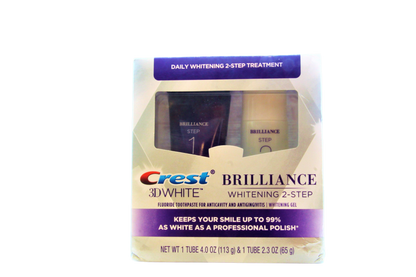 Crest Brilliance et Blanchiment 2 étapes, dentifrice + gel