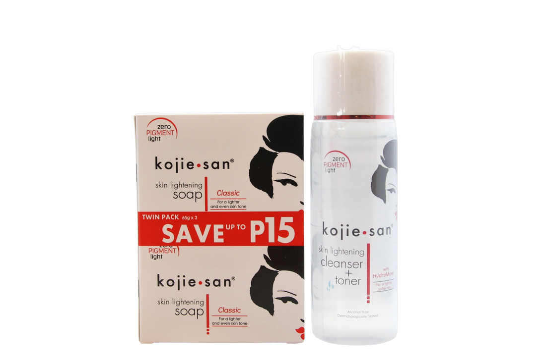 Savon éclaircissant pour la peau Kojie San + nettoyant éclaircissant pour la peau + tonique