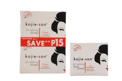 KojieSan Skin Lightening Soap 2 x 65 grams and Face Cream, 30 grams