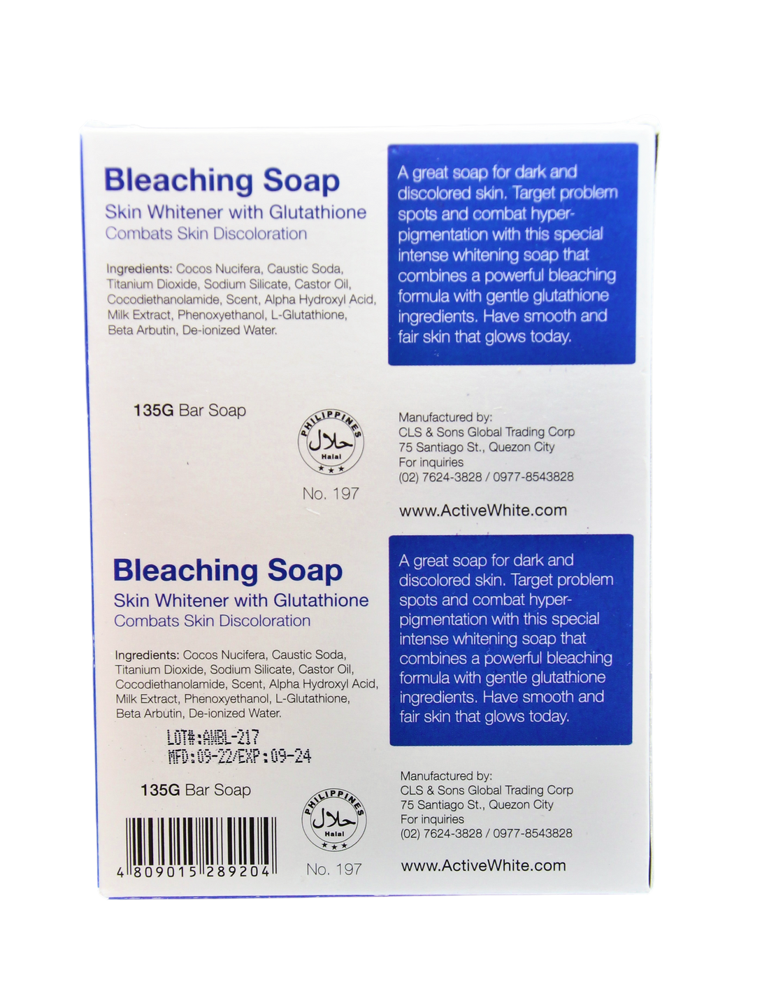 Savon blanchissant ActiveWhite, 2 x 135 grammes