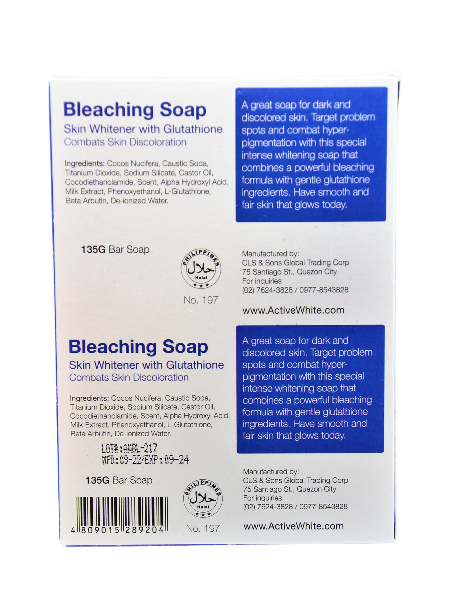 Savon blanchissant ActiveWhite, 2 x 135 grammes