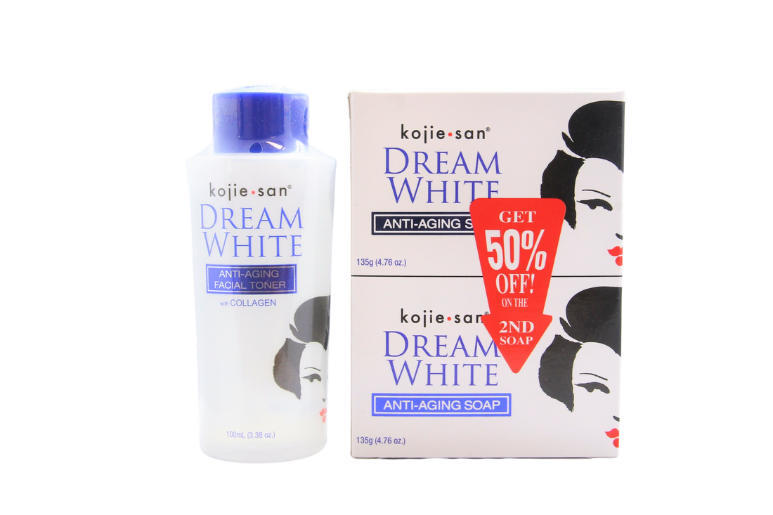 Lotion tonique anti-âge Kojie San Dream White 100 ml + 2 x 135 grammes de savon Kojie San Dream White