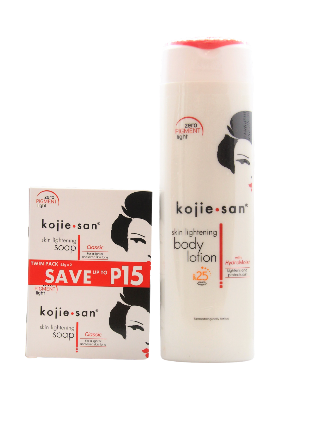 Kojie San Lotion corporelle éclaircissante SPF 25 250 g + savon