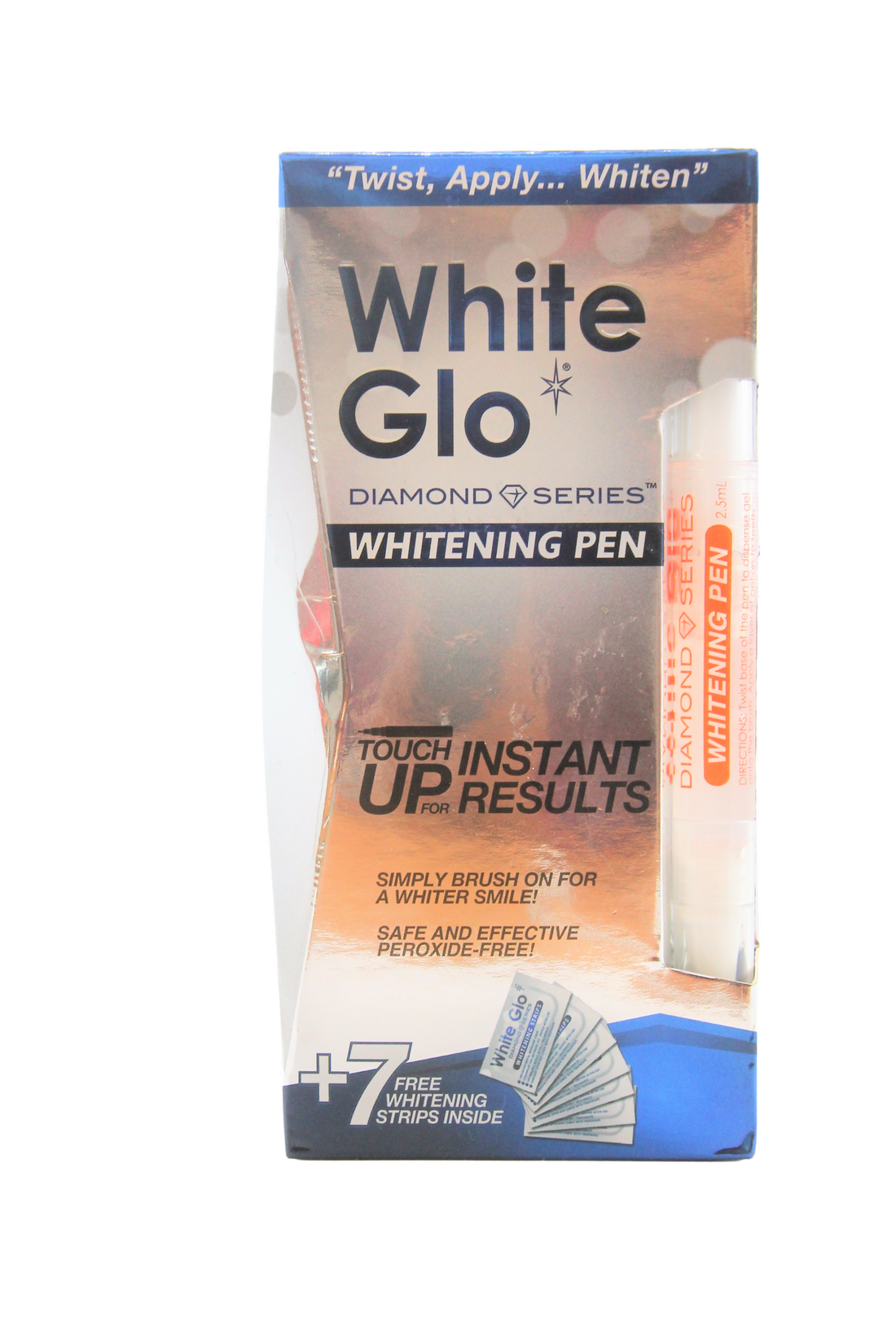Stylo blanchissant White Glo pour des dents blanches et éclatantes