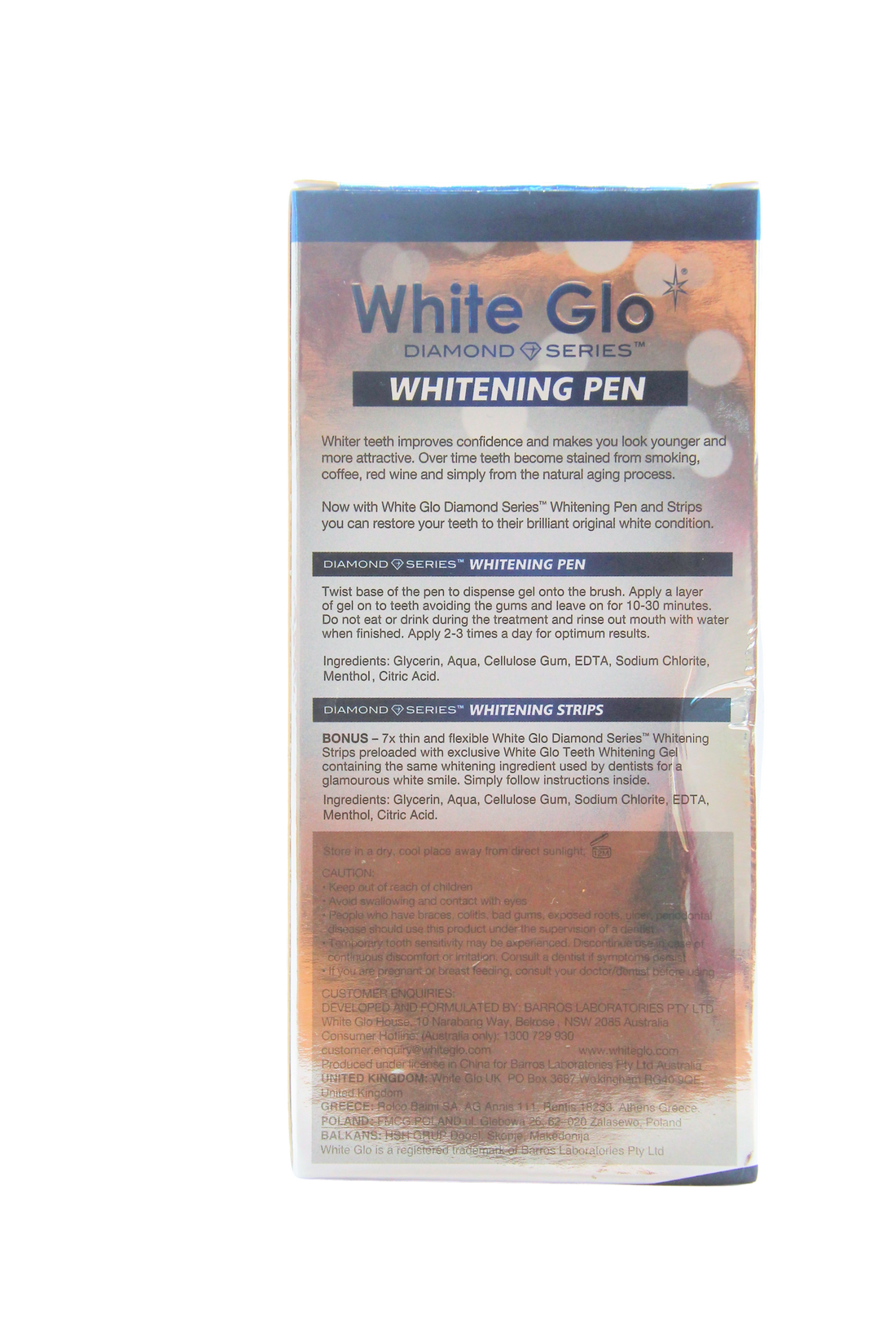 Stylo blanchissant White Glo pour des dents blanches et éclatantes