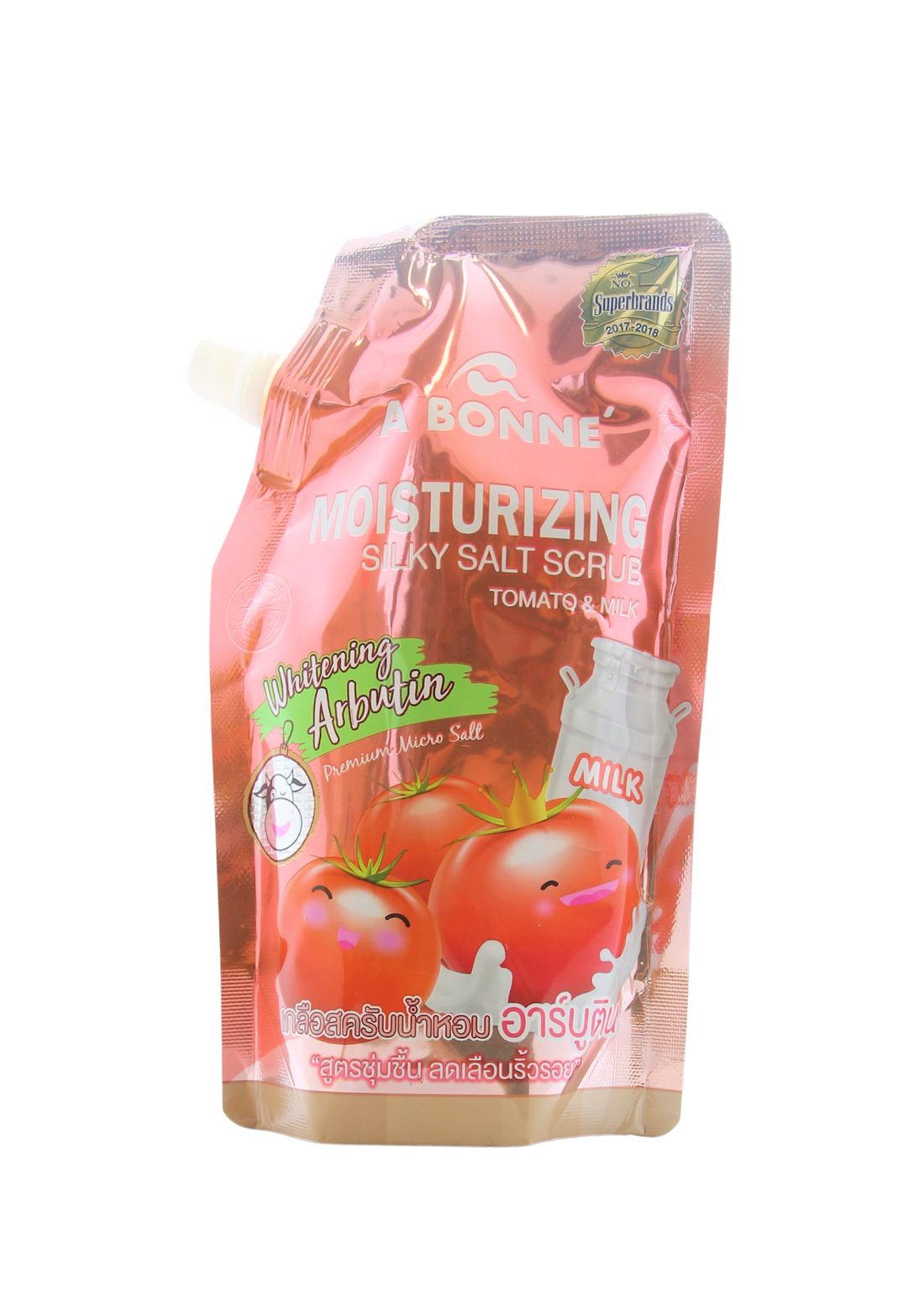 Gommage au sel soyeux hydratant Bonné, tomate et lait 350 grammes