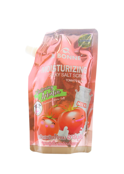 Gommage au sel soyeux hydratant Bonné, tomate et lait 350 grammes