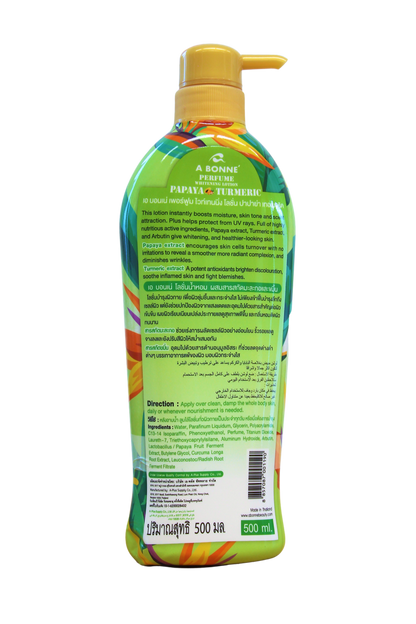 Lotion blanchissante au parfum Bonné Papaye et Curcuma 500 ml