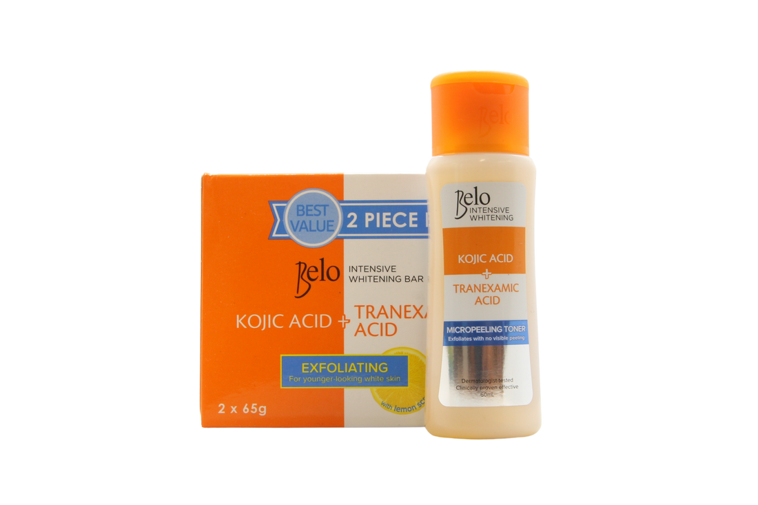 Tonique blanchissant intensif micropeeling Belo + savon exfoliant