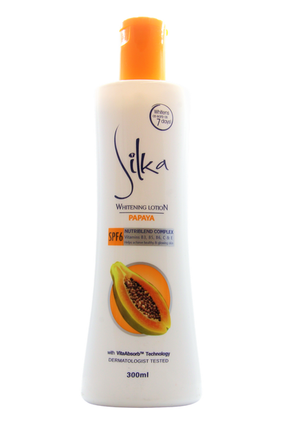 Silka Lotion éclaircissante à la papaye avec SPF 6, 300 ml