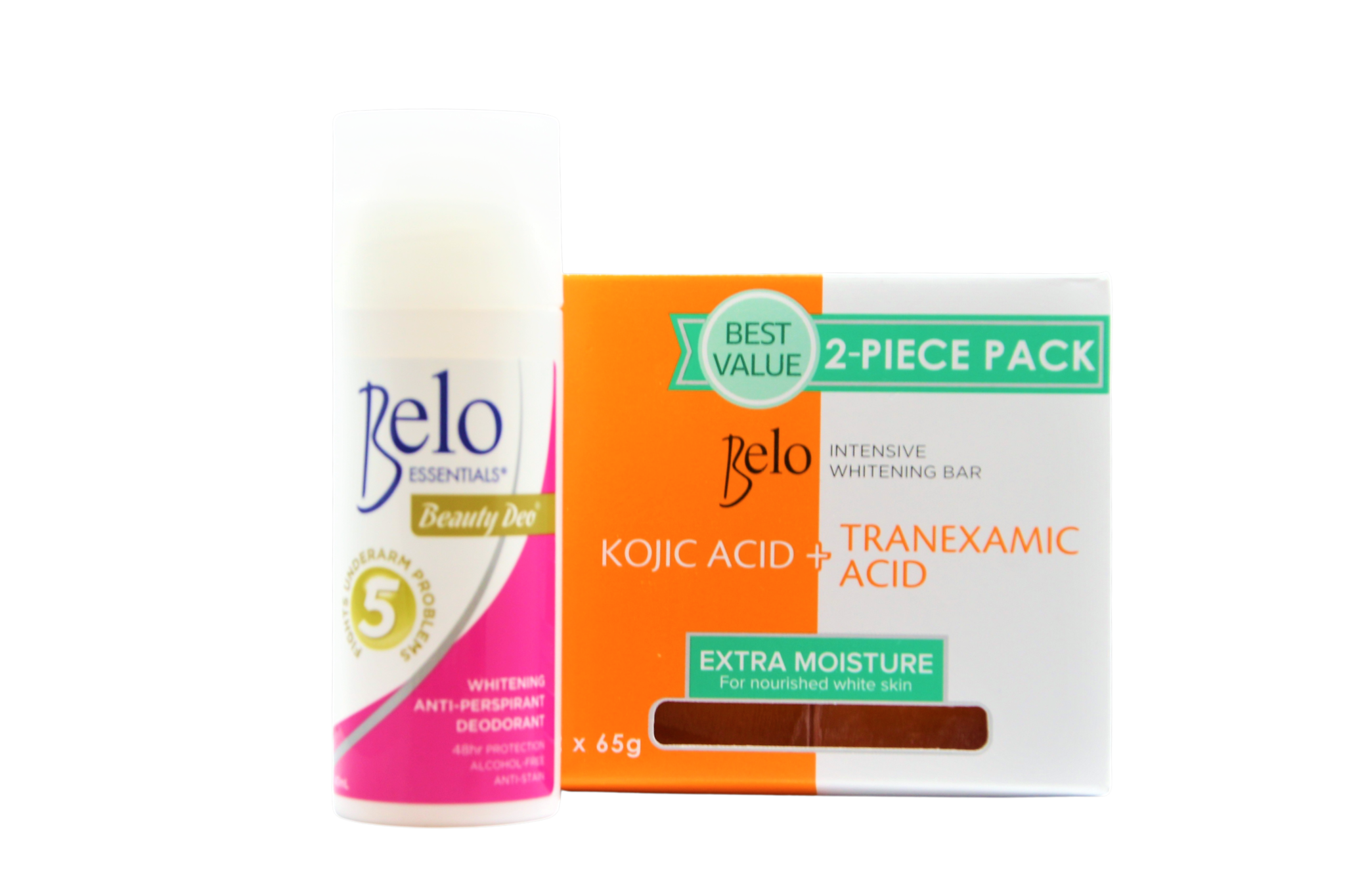 Belo Discount package Savon hydratant 2 x 65 grammes et déodorant beauté