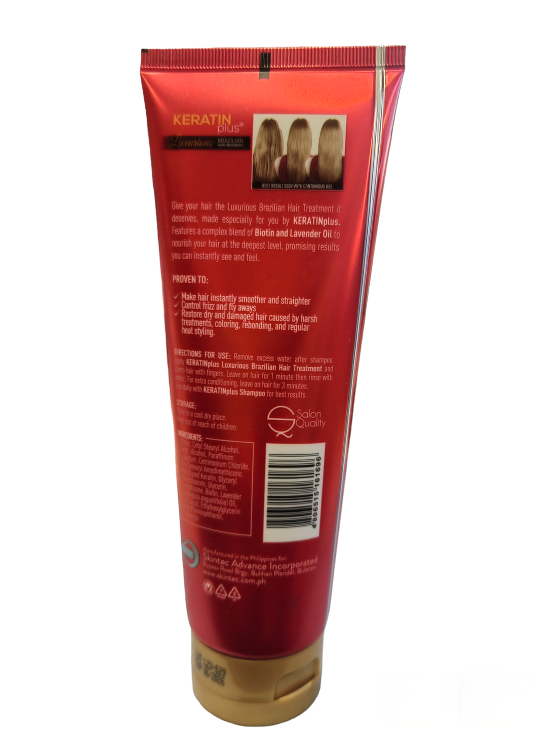 Traitement capillaire brésilien intense Keratin Plus Luxurious 200 grammes avec biotine