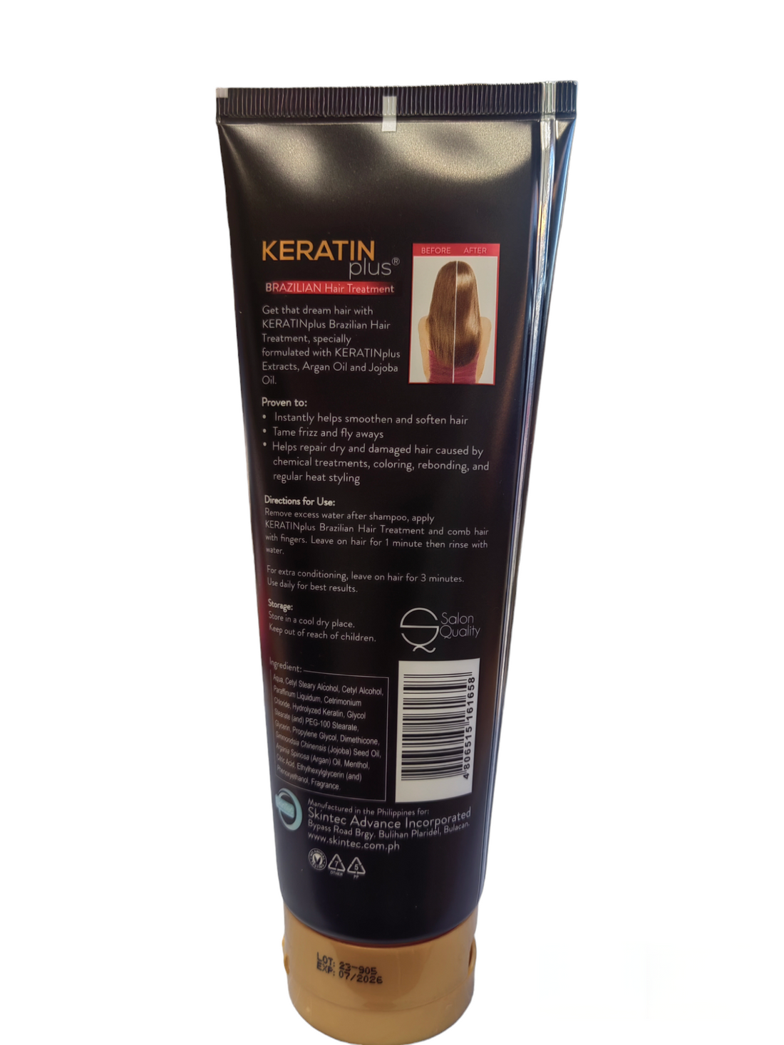 Traitement capillaire brésilien intense Keratin Plus, 200 grammes