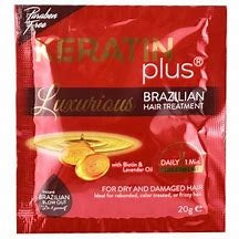 Keratin Plus Traitement capillaire brésilien intense luxueux pour cheveux secs et abîmés, 20 ml GRATUIT