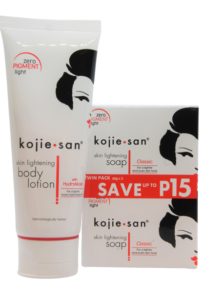 Kojie San Value Pack Skin Lightening Soap + Lotion 200g