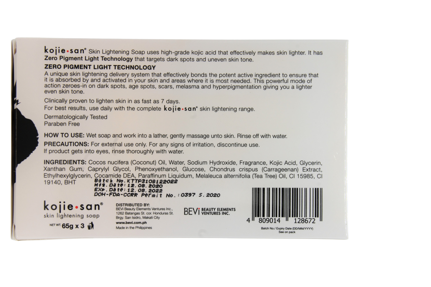 Savon éclaircissant pour la peau Kojie San 5 + 1 gratuit 135 grammes