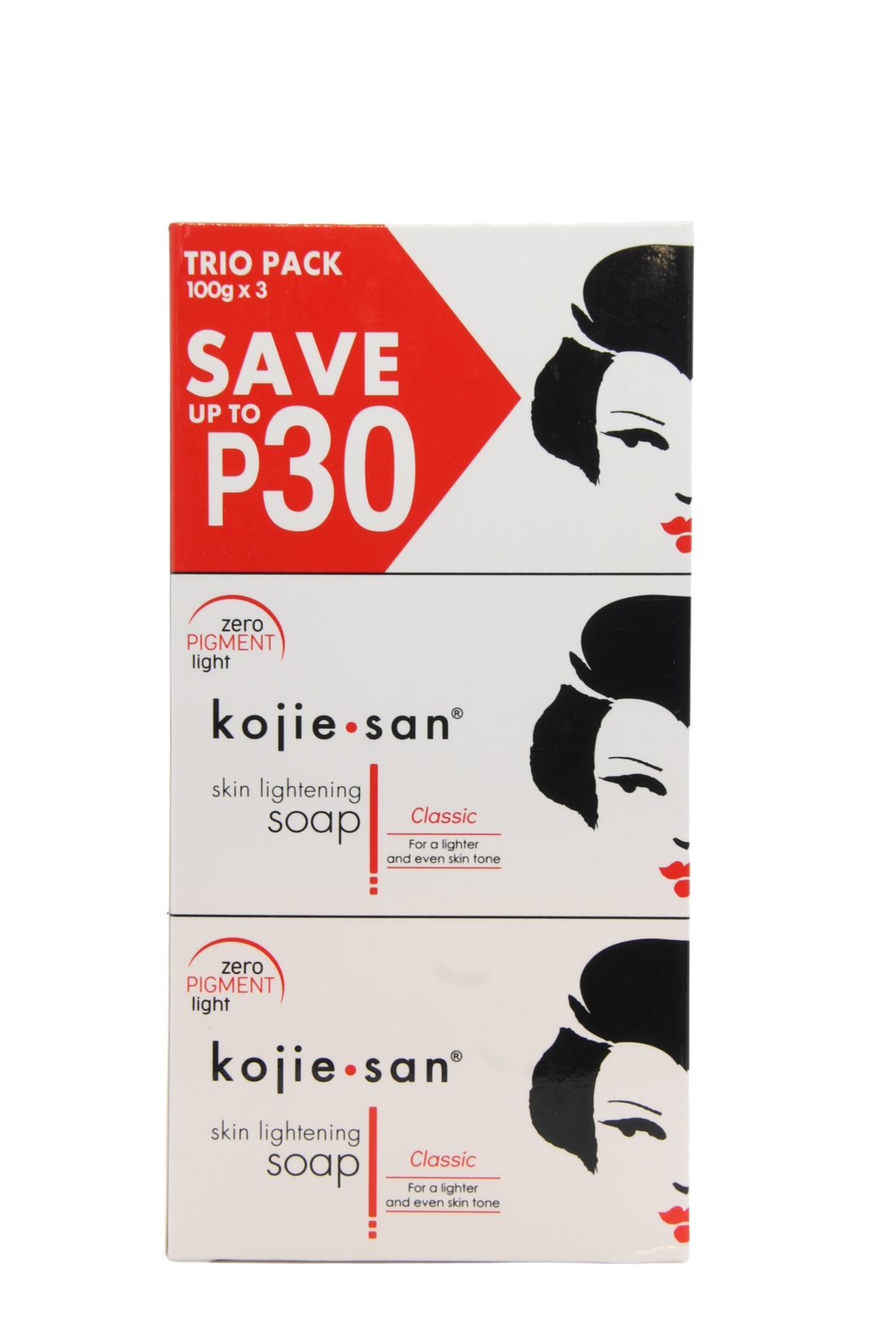 Savon éclaircissant pour la peau Kojie San 3 x 100 grammes