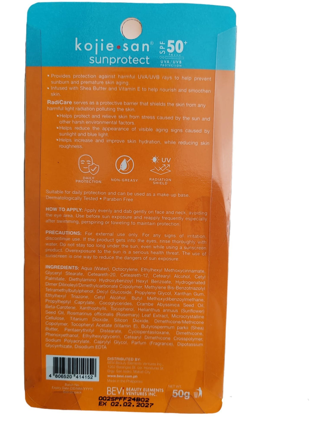 Kojie San Gezicht Zonnebrandcrème SPF 50 PA +++ 50 gram