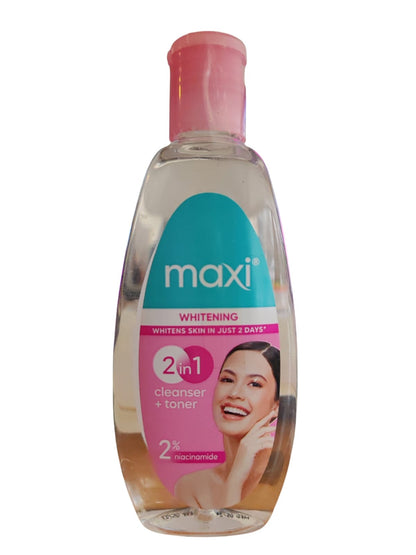 Maxi Peel Whitening 2-in-1 Cleanser &amp; Toner – 75 ml – Verhelderende &amp; Reinigende Huidverzorging – Verwijdert Onzuiverheden, Egaliseert de Huidtint &amp; Hydrateert – Voor een Gladde, Stralende &amp; Gezonde Huid