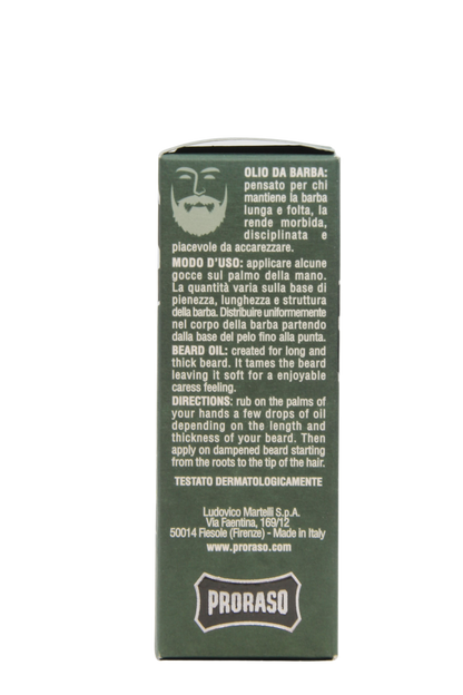 Huile à barbe Proraso Firenze cyprès + vétiver 30 ml