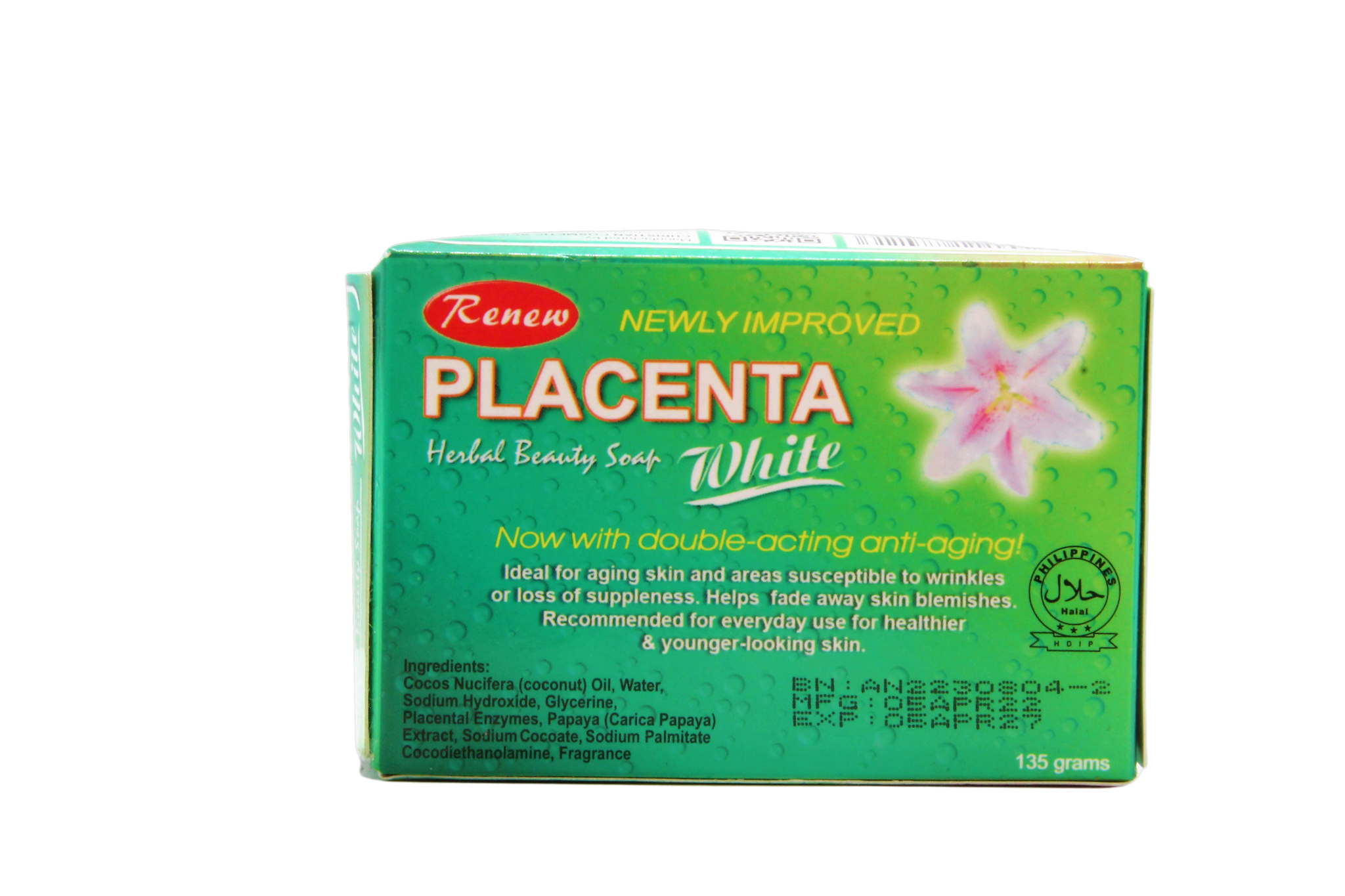 Renew Placenta White Savon éclaircissant et anti-âge pour la peau