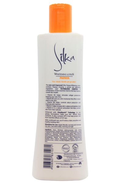 Silka Skin Whitening Lotion corporelle à la papaye avec SPF 6, 200 ml
