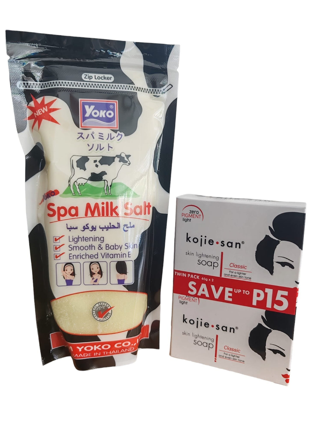 Lait Spa Sel 300g &amp;amp; Savon Kojie San 2x65