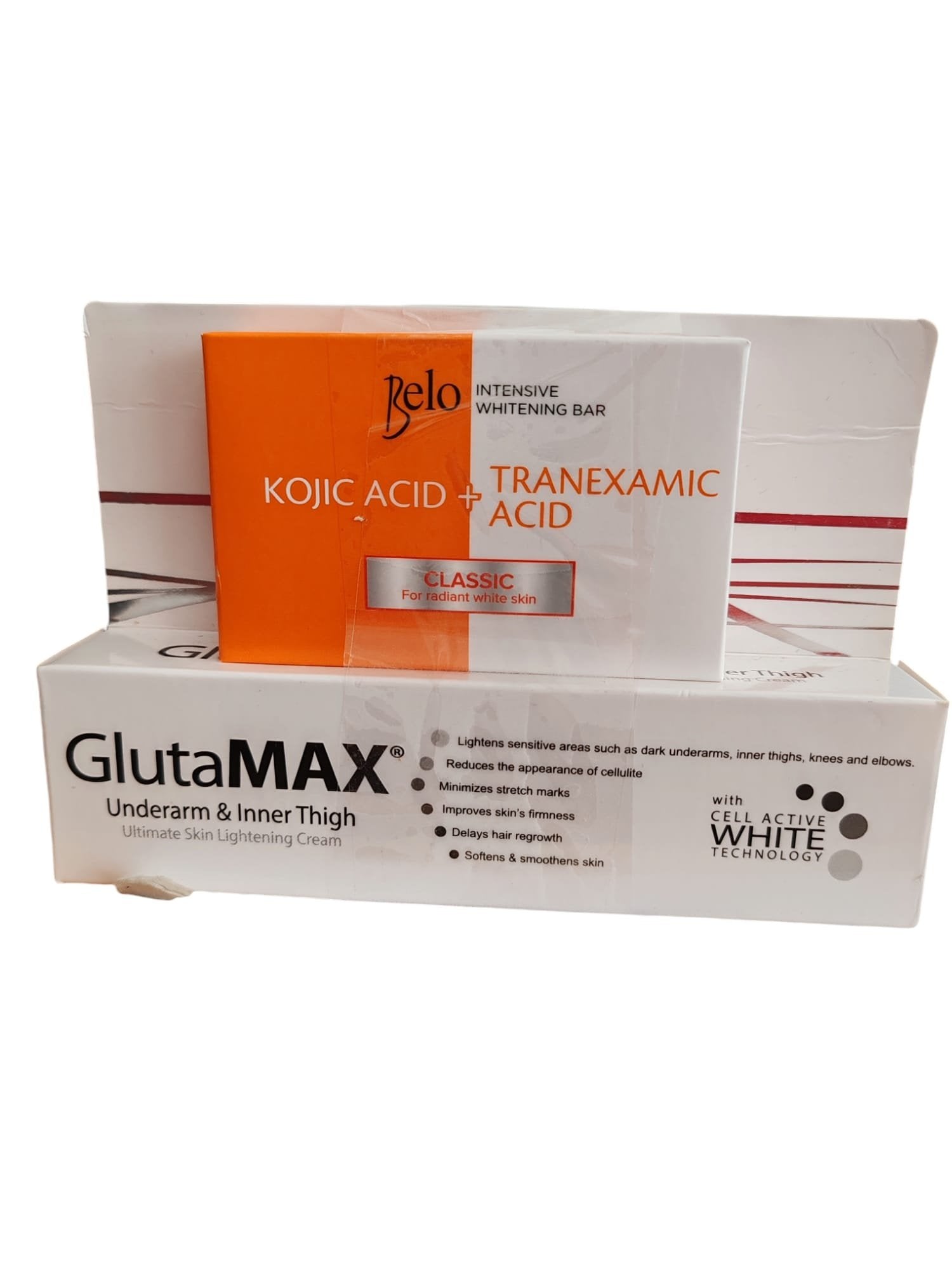 FREE Belo Kojic Acid &amp; GlutaMax Underarm &amp; Inner Thigh Ultimate Skin Lightening Cream Value Pack