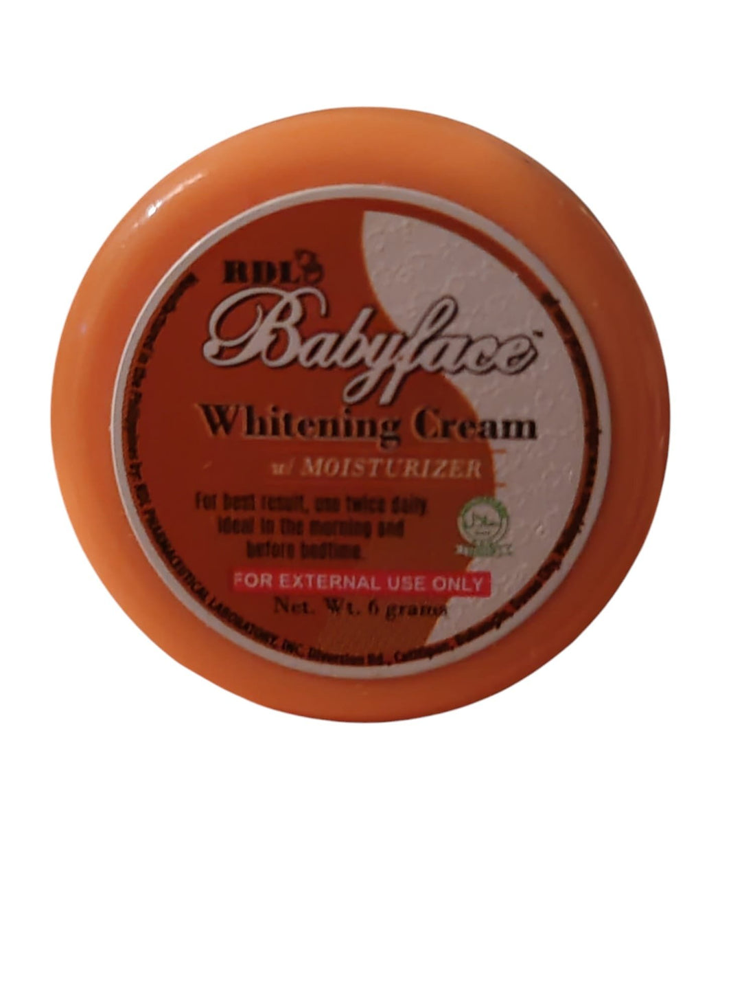Crème visage blanchissante RDL Babyface avec hydratant 6 grammes