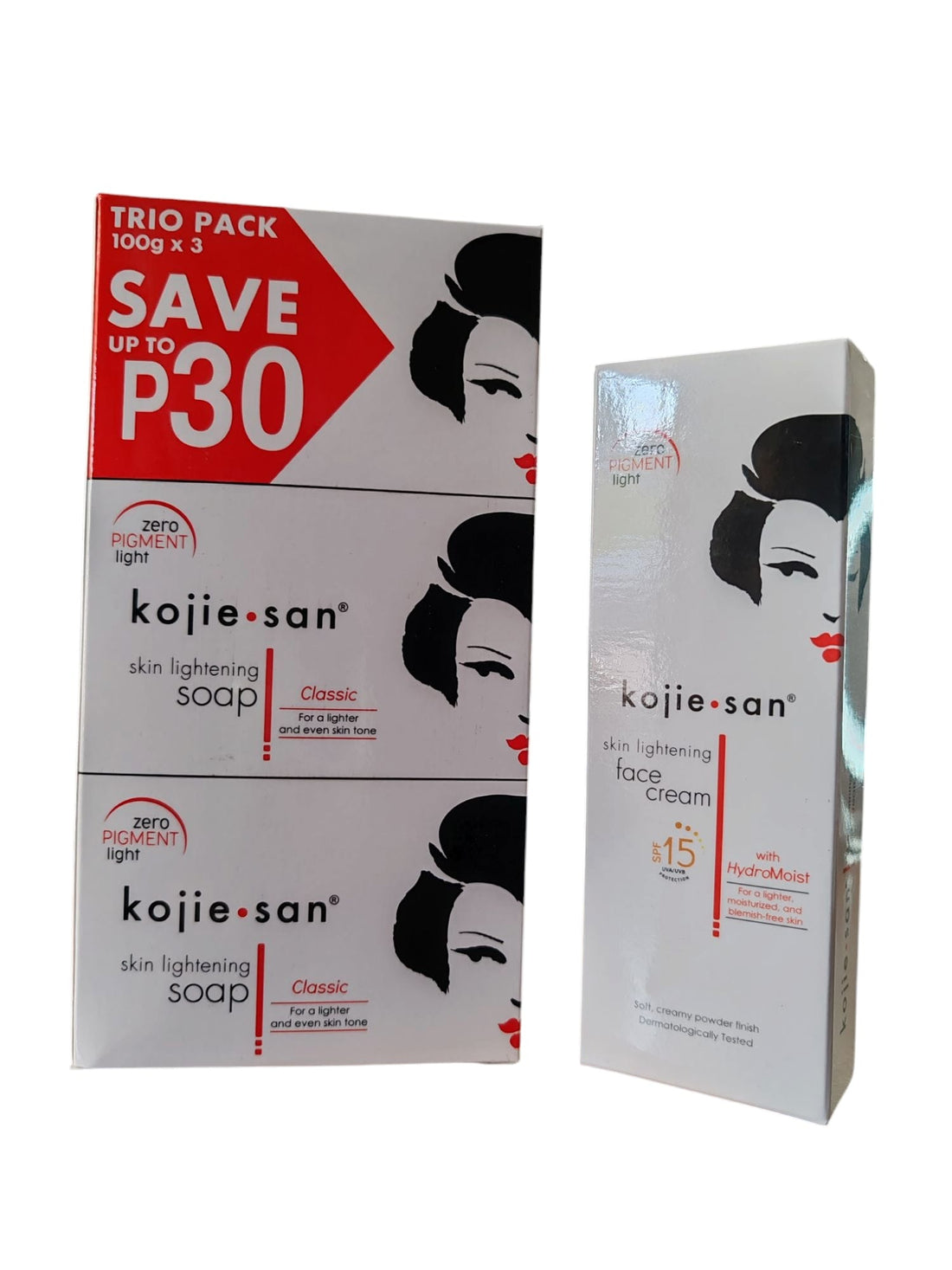 Paire de crèmes Kojie San Smooth and Shine (SPF15)