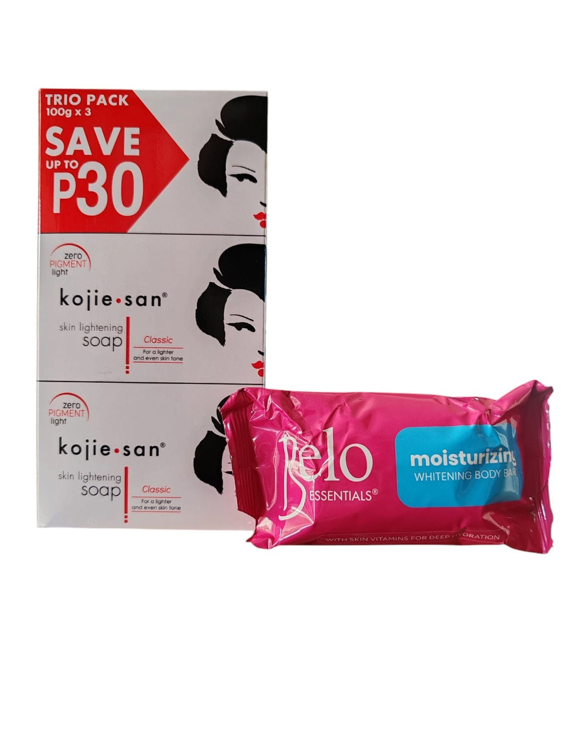 Kojie San 3x100 avec savon hydratant Belo gratuit